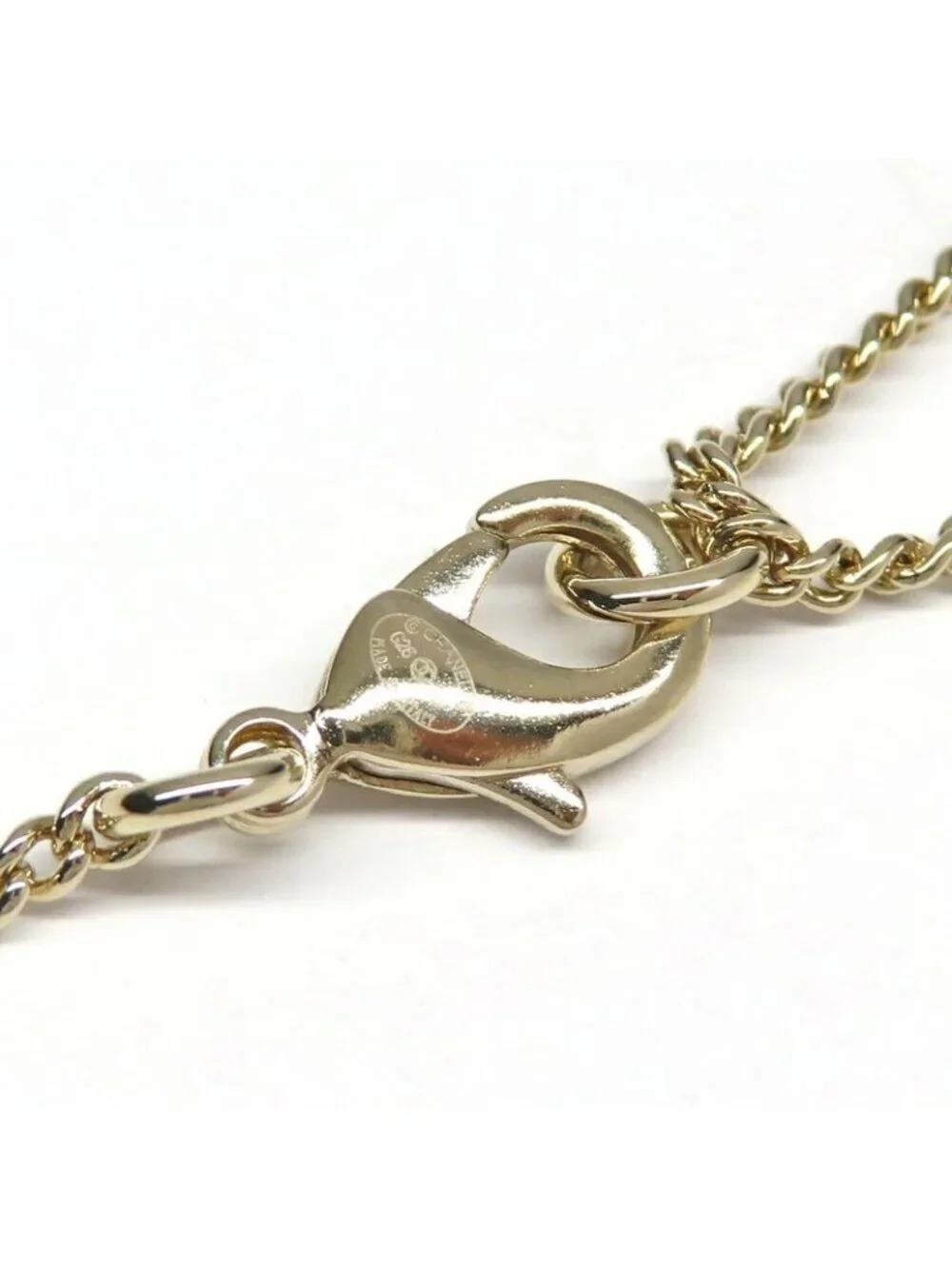 Chanel Bambi Necklace Faux Pearl Gold Stone Accessory